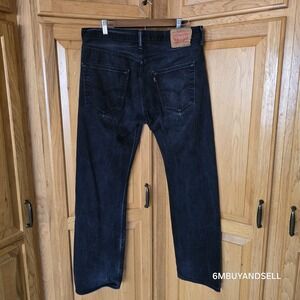 Levi's Strauss 501 Black Jeans Men's 36x32 Button Fly‎ Western Cowboy